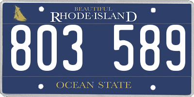 RI license plate 803589