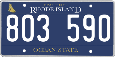 RI license plate 803590