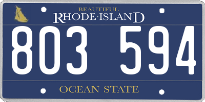 RI license plate 803594