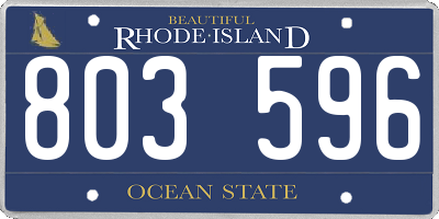 RI license plate 803596