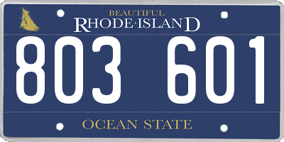 RI license plate 803601