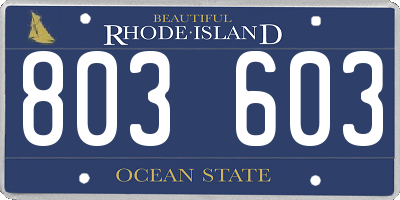 RI license plate 803603