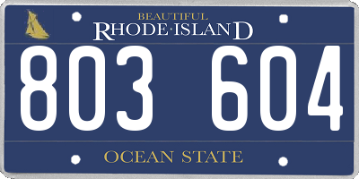 RI license plate 803604