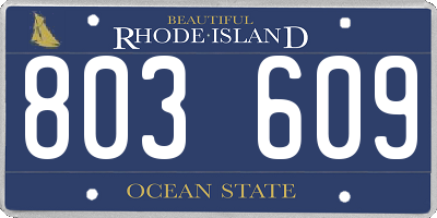 RI license plate 803609