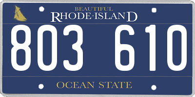 RI license plate 803610