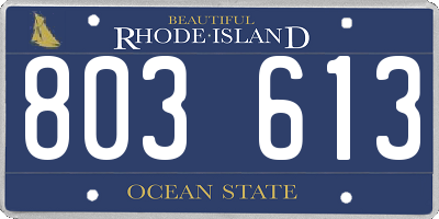 RI license plate 803613