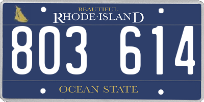 RI license plate 803614