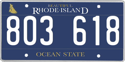 RI license plate 803618