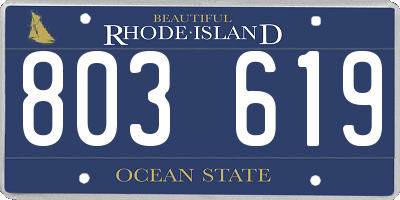 RI license plate 803619