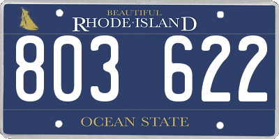 RI license plate 803622