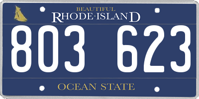 RI license plate 803623