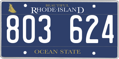 RI license plate 803624