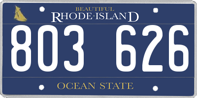 RI license plate 803626