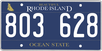 RI license plate 803628