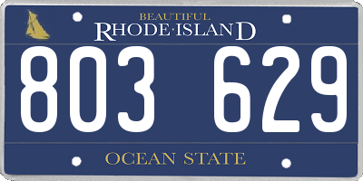RI license plate 803629