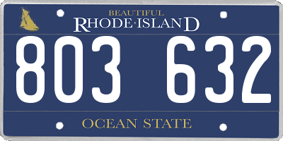 RI license plate 803632
