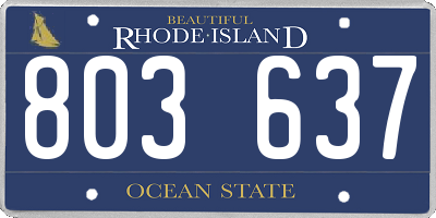 RI license plate 803637