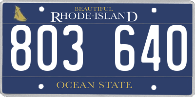 RI license plate 803640