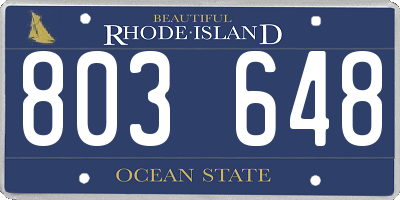 RI license plate 803648