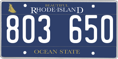 RI license plate 803650
