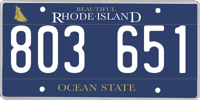 RI license plate 803651