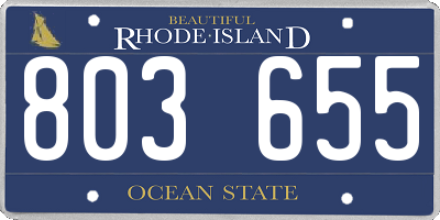 RI license plate 803655