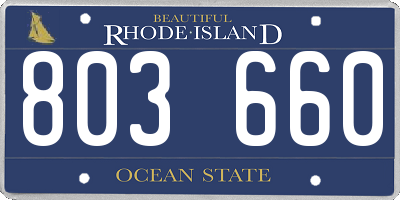 RI license plate 803660