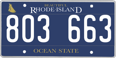 RI license plate 803663