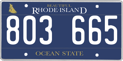 RI license plate 803665