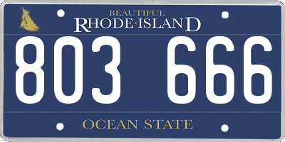 RI license plate 803666