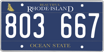RI license plate 803667
