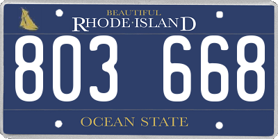 RI license plate 803668