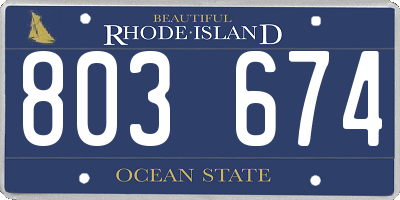 RI license plate 803674