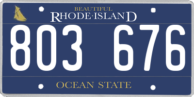 RI license plate 803676