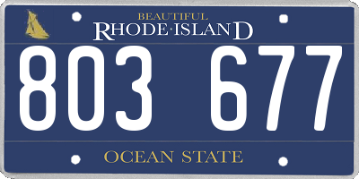 RI license plate 803677