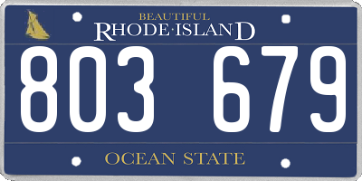 RI license plate 803679