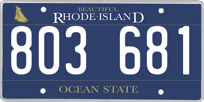 RI license plate 803681