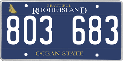 RI license plate 803683