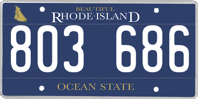 RI license plate 803686