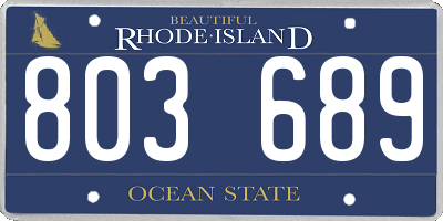 RI license plate 803689