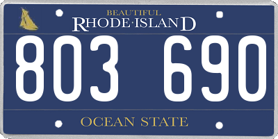 RI license plate 803690