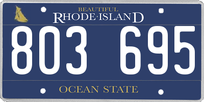 RI license plate 803695