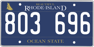 RI license plate 803696