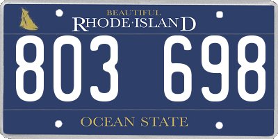 RI license plate 803698