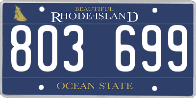 RI license plate 803699