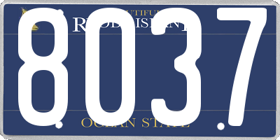 RI license plate 8037