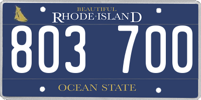 RI license plate 803700