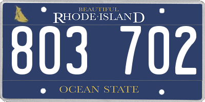 RI license plate 803702