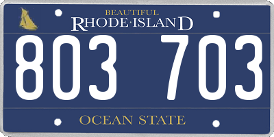 RI license plate 803703