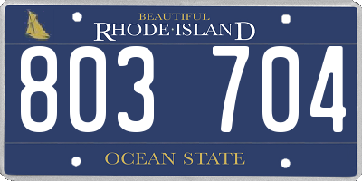RI license plate 803704